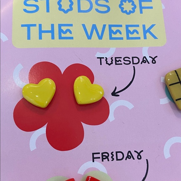 NWT - STUDS OF THE WEEK, by Night Moves Atelier - 7 pairs pierced earrings - Picture 5 of 11